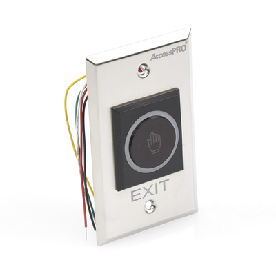 ACCESSPRO - Botón de Salida sin Contacto/ Sensor IR / Iluminado / Normalmente Abierto y Cerrado / Distancia Ajustable de Detección