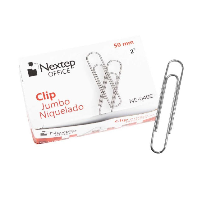 NEXTEP SOLUCIONES - Bundle Clip Jumbo Nextep Niquelado 50mm 100 Clips Cont. 4Piezas