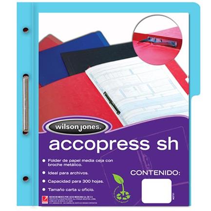 ACCO - CARPETA ACCO PRESS MC P4553 CARTA AZUL CLARO C/10