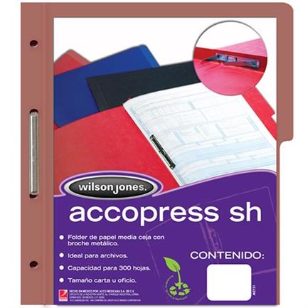 ACCO - Carpeta Acco Press MC Papel Carta Color Caoba C/10 Pzas