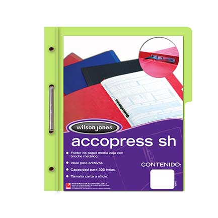 ACCO - CARPETA ACCO PRESS P4569 MC OFICIO VERDE CLARO C/10