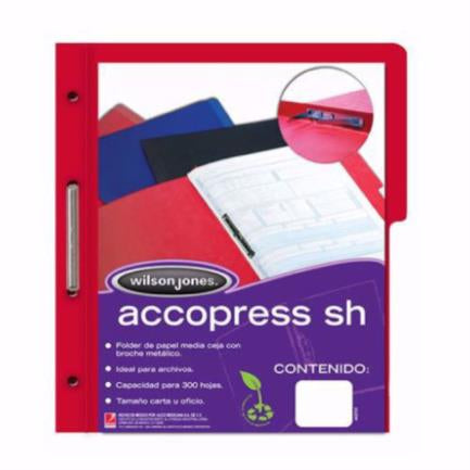 ACCO - Carpeta Acco Press Media Ceja Oficio C/Broche Color Rojo C/10