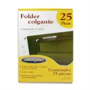 ACCO - Folder Colgante Acco Wilson Jones Carta Color Verde Tradicional Caja C/25 Pzas