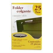 ACCO - Folder Colgante Acco Wilson Jones Oficio Color Verde Tradicional Caja C/25 Pzas