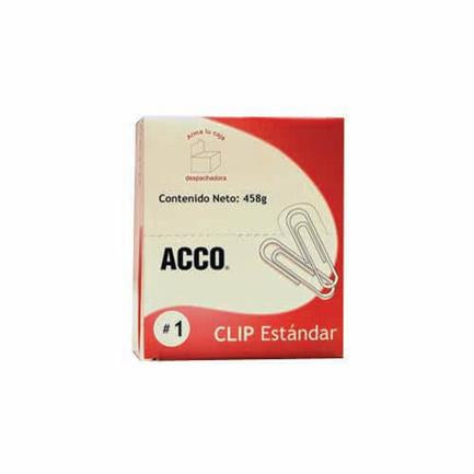 ACCO - CLIP ACCO ESTANDAR No.1 INOXIDABLE 10 PQTES C/100 CLIPS