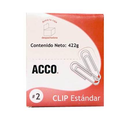 ACCO - CLIP ACCO ESTANDAR No.2 INOXIDABLE 100CLIPS C/10