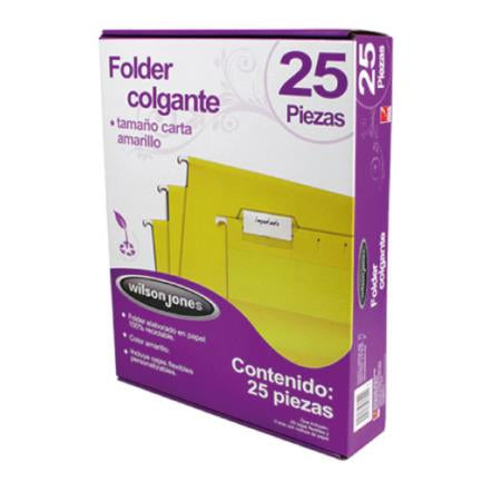 ACCO - Folder Acco Colgante Carta Color Amarillo c/25 Piezas