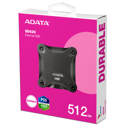 ADATA - Unidad de Estado Sólido SSD Adata Externo SD620-512G USB 3.2 Gen2 520/460 MBS Lectura/Escritura Negro