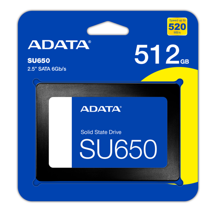 ADATA - Unidad de Estado Solido SSD Adata Interno 512GB SATA III 2.5 520/450MBs