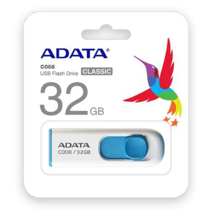 ADATA - Memoria USB Adata C008 32 GB Color Blanca-Azul