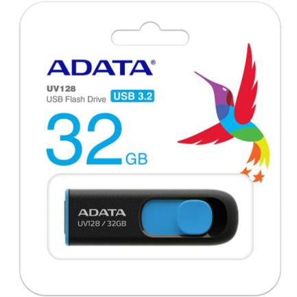 ADATA - Memoria USB Adata UV128 32 GB 3.2 Color Negro-Azul