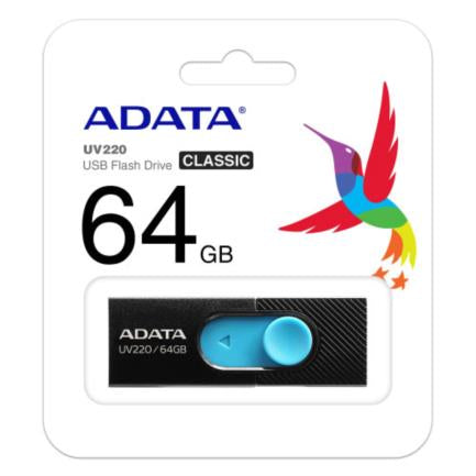 ADATA - Memoria USB Adata 64 GB UV220 2.0 Color Negro-Azul