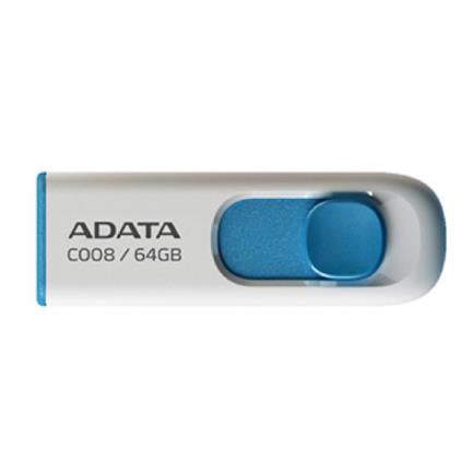ADATA - Memoria USB Adata C008 64GB 2.0 Color Blanco-Azul