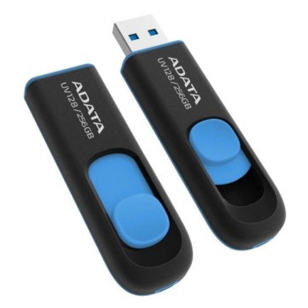 ADATA - Memoria Adata USB 256GB UV128 3.2 Negro con Azul