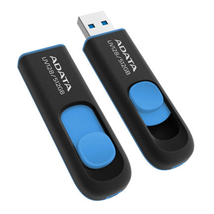 ADATA - Memoria Adata USB 512GB UV128 3.2 Negro con Azul
