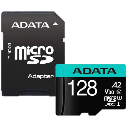 ADATA - Memoria MicroSD Adata Premier Pro 128GB SDXC UHS-I U3 V30 Clase 10 A2 Con Adaptador