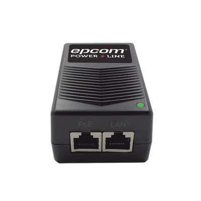 EPCOM POWERLINE - Adaptador de pared / Inyector PoE / 24 Vcc / 1 A / Controlado por chip IC / Protección contra OV, OC, SC, UV/  Fácil de instalar
