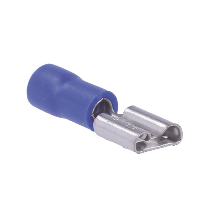 EPCOM POWERLINE - Terminal tipo hembra aislada 0.250 / 16 - 14 AWG / Azúl / Para baterías con terminal F1 / Paquete de 25 piezas.