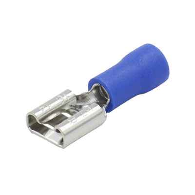 EPCOM POWERLINE - Terminal tipo hembra aislada 0.250 / 16 - 14 AWG / Azúl / Para baterías con terminal F1 / Paquete de 25 piezas.