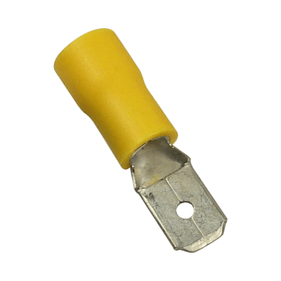 EPCOM POWERLINE - Terminal tipo macho aislada / 12 - 10 AWG / Amarillo / Paquete de 25 piezas.