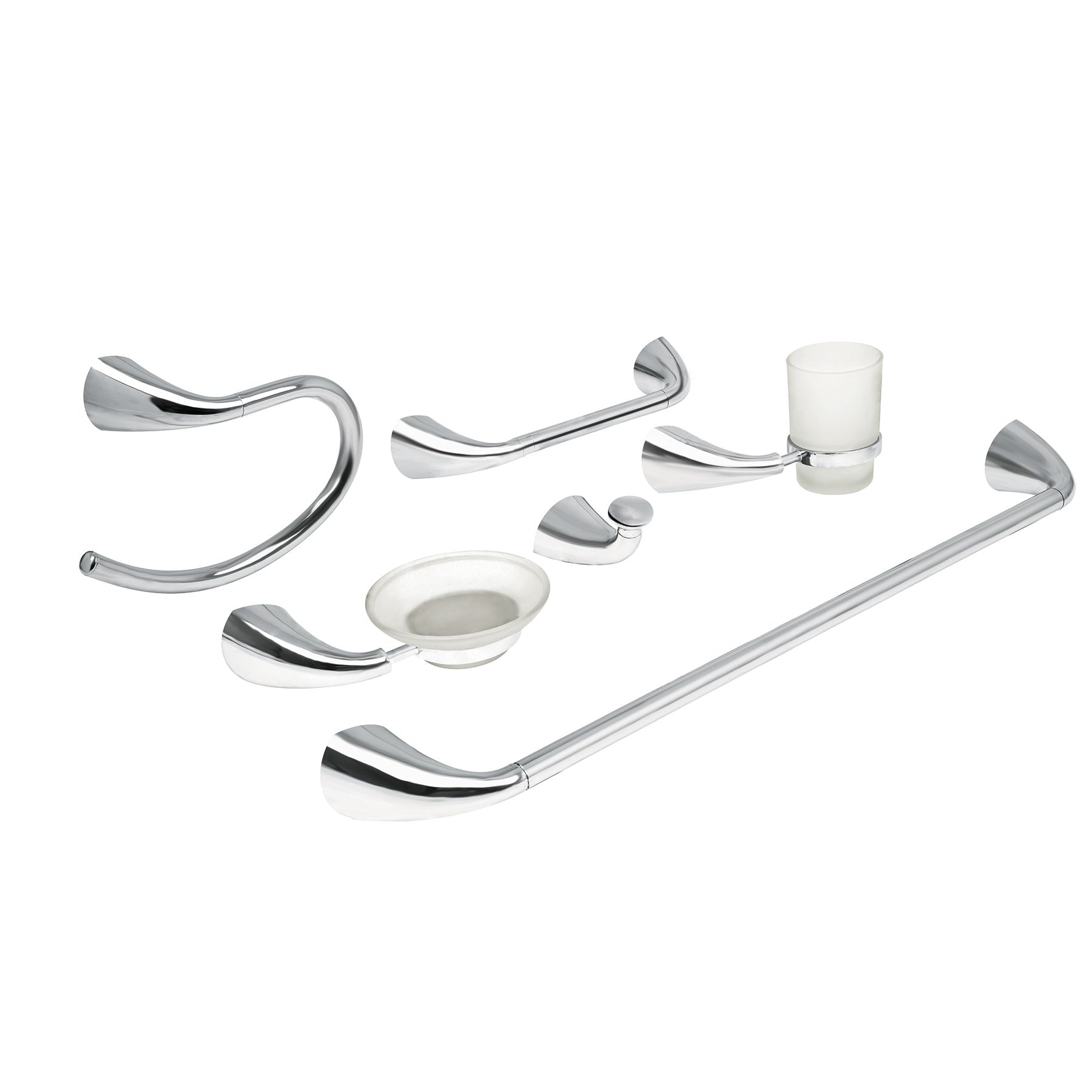 Juego de 6 accesorios para baño metalicos, Foset Aero