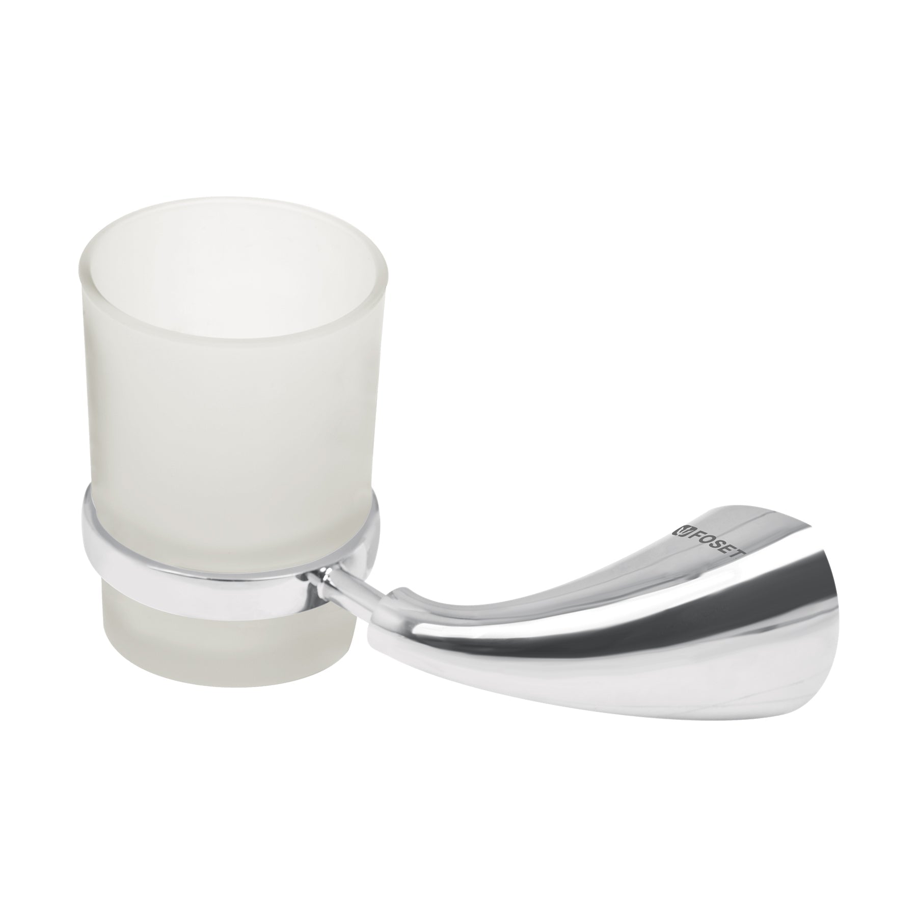 Portavaso cepillero metalico con vaso de vidrio, Foset Aero