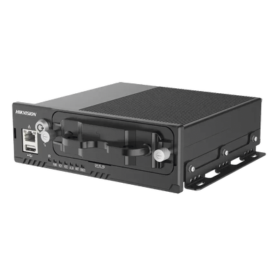 HIKVISION - DVR Móvil / 2 Megapixel / 8 Canales (4 TURBO + 4 IP PoE) / GPS / Sensor G / Alarmas I/O / 9-36 VCC