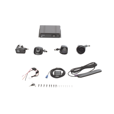 HIKVISION - Kit DVR Móvil 1080P / Incluye 4 Cámaras TURBOHD 1080P / Modulo 4G y GPS / Soporta Memoria SD / Visualización por Hik-Connect Teams