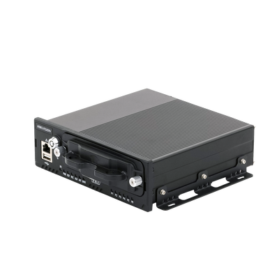 HIKVISION - NVR Móvil de 4 Canales de 2 Megapixel / 4 PoE + 4 vía Switch Extendible / 2 Bahías de Disco Duro / Incluye Modulo GPS / conector RJ45