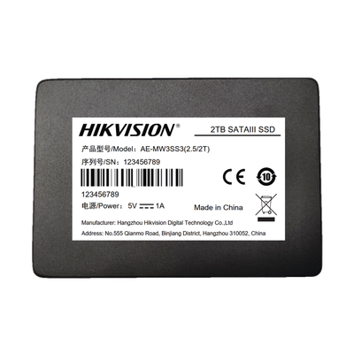 HIKVISION - SSD PARA Videovigilancia Móvil / 2 TB / 2.5" / Alto Performance / Uso 24/7 / Resistente en Alta Temperaturas