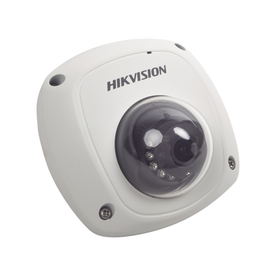 HIKVISION - Cámara Móvil Mini Domo 2 Megapixel (1080P) / Lente 2.8 mm / Conexión Tipo Aviación / Micrófono Integrado / 10 - 20 mts IR / WDR 120 dB / IK07 / Interior