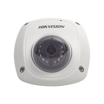 HIKVISION - Cámara Móvil Mini Domo 2 Megapixel (1080P) / Lente 2.8 mm / Conexión Tipo Aviación / Micrófono Integrado / 10 - 20 mts IR / WDR 120 dB / IK07 / Interior