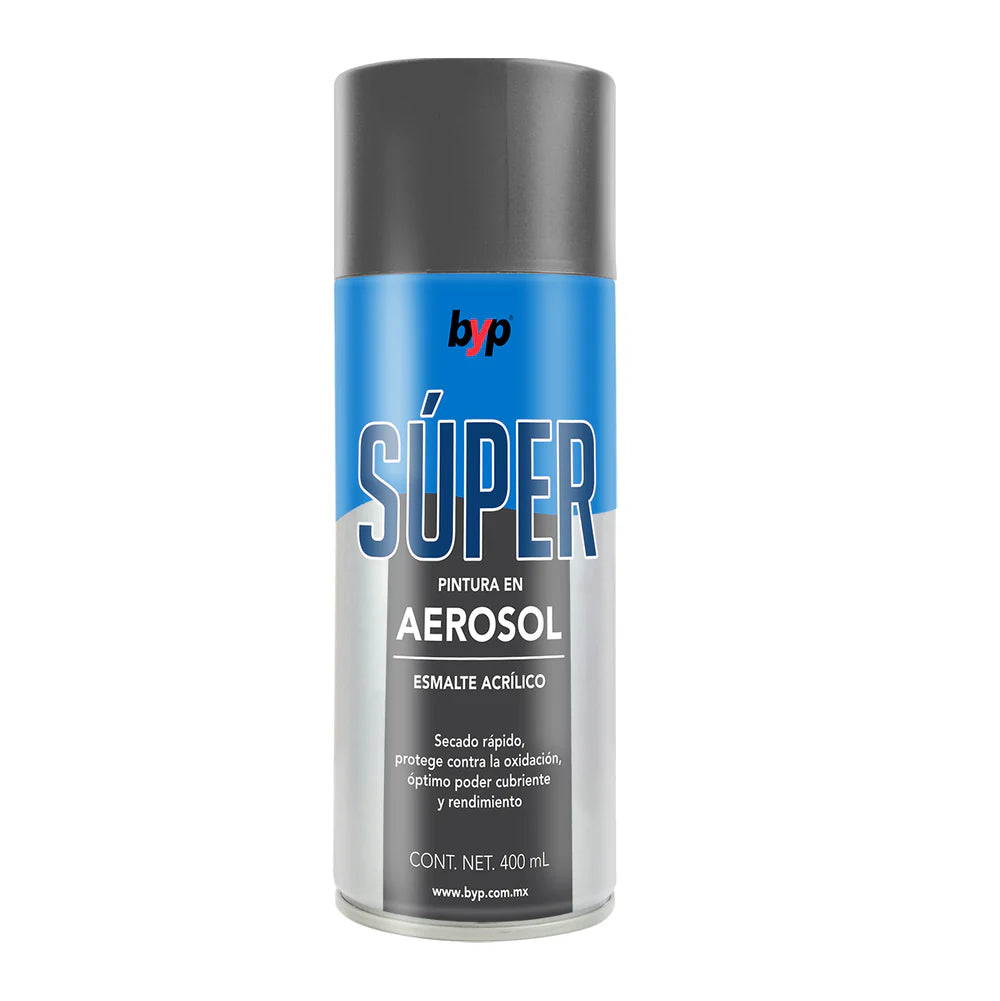 Pintura en aerosol byp acrilico super GRIS ACERO