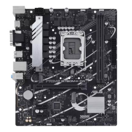 ASUS - Tarjeta Madre Asus PRIME B760M-K D4 2xDDR4 64GB 5333Mhz PCIe 4.0 M.2 1xHDMI 1xVGA S 1700 13th Gen mATX