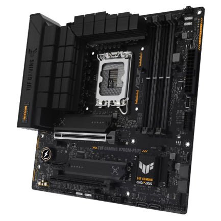 ASUS - Tarjeta Madre Asus TUF Gaming B760M-PLUS WIFI II 4xDDR5 192GB 7800Mhz PCIe 5.0 M.2 HDMI DP S 1700 13th 14th mATX Wi-Fi6E