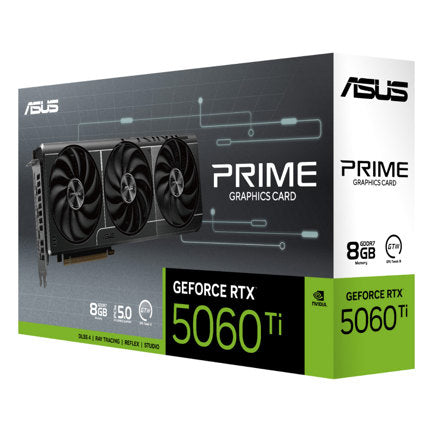 ASUS - Tarjeta Video Asus Prime GeForce RTX5060TI 8GB Triple Fan GDDR7 PCIe 5.0 128-bit 758 TOPs 1xHDMI 3xDP