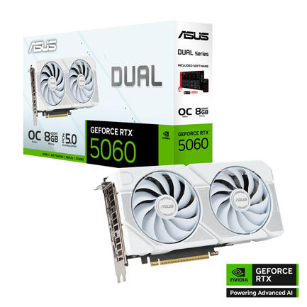 ASUS - Tarjeta de Video ASUS NVIDIA GeForce RTX 5060 8GB 128-bit GDDR7 PCI Express 5.0 Blanco