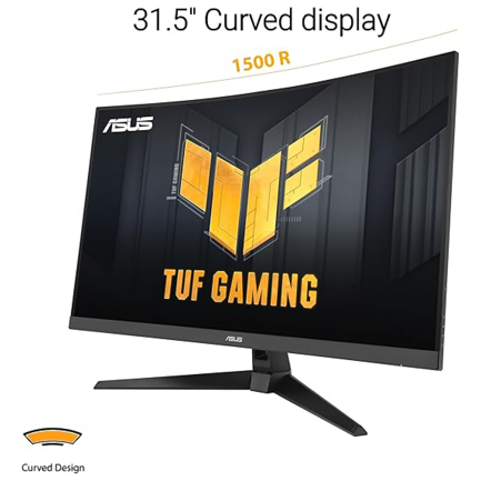 ASUS - Monitor Gamer Curvo ASUS LCD 31.5" 2560x1440 FreeSync 180Hz HDMI/DP Bocinas Integradas Negro
