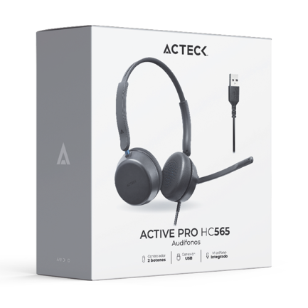 ACTECK - Auriculares Alambricos Acteck con Micrófono Active Pro HC565 Negro