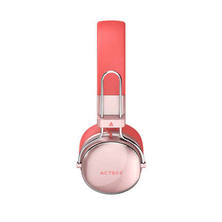 ACTECK - Audífonos Inalámbricos Acteck Over Ear Luxe Chic HP710 Recargables Elite Salmon