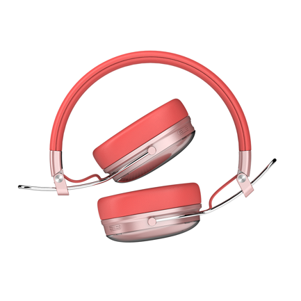 ACTECK - Audífonos Inalámbricos Acteck Over Ear Luxe Chic HP710 Recargables Elite Salmon