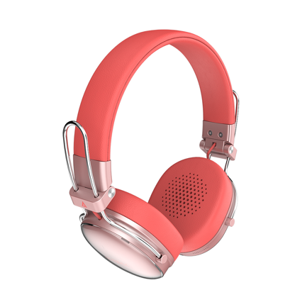 ACTECK - Audífonos Inalámbricos Acteck Over Ear Luxe Chic HP710 Recargables Elite Salmon