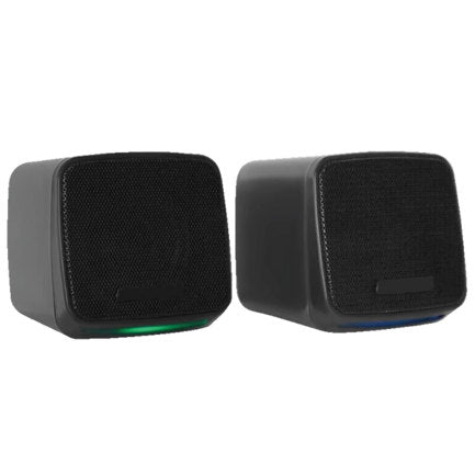 ACTECK - Bocinas Acteck para Elant Cube AS430 / 3.5 mm+USB / 6 W / Sonido Estereo 2.0 / RGB / Advanced Negro