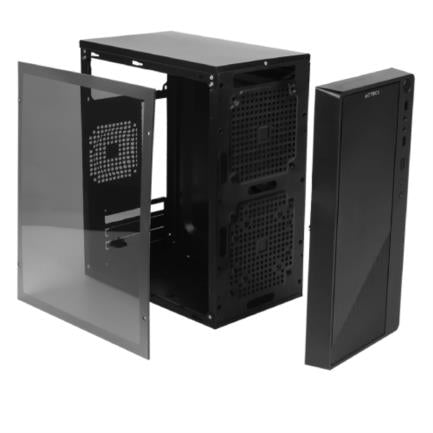 ACTECK - Gabinete Acteck con Fuente 500w Compacto Mini Torre Kioto GC220 Micro Atx y Mini Itx Acrilico USB 2.0 Negro