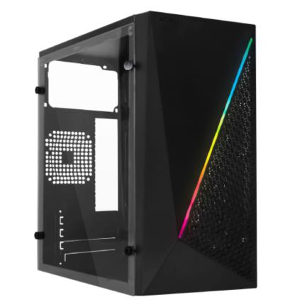 ACTECK - Gabinete Acteck Kioto GC460 Mini Torre con Fuente 500W Micro ATX/Mini ITX Acrílico RGB USB 3.0 Color Negro
