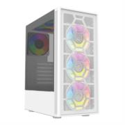 ACTECK - Gabinete Gamer Compact Media Torre Dragonfly Perform Crystal GM590CW / Panel Izq Cristal + Frente Cristal / Blanco
