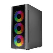ACTECK - Gabinete Gamer Compact Media Torre Dragonfly Perform Aircool GM590AB Panel Izq Cristal + Frente Mesh / Negro