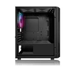 ACTECK - Gabinete Gamer Balam Rush Mini Torre Artic GI725 ATX Panel Izq Cristal Frente Colmena USB 3.0/3xFan RGB Negro