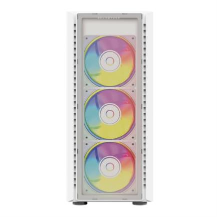 ACTECK - Gabinete Gamer Media Torre DragonFly Crystal GM745 Panel Izq Cristal + Frente Cristal / Azender Blanco