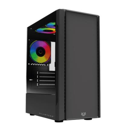ACTECK - Gabinete Gamer Balam Rush Micro Torre Nyx GI730 Max MB M-ATX Panel Izq Cristal Frente Sólido USB 3.0/3xFan RGB Negro